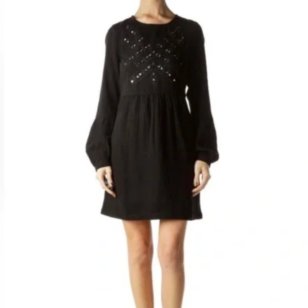 Twelfth street by Cynthia Vincent - black, embroidered minidress - New, sz S